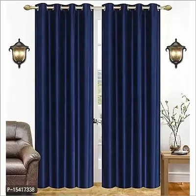 Long Crush Curtain,Pack of 2,Colour Blue,Size 9 ft-thumb0