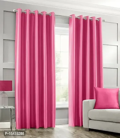 Long Crush Curtains,Colour Pink,Size 9 ft,Pack of 2