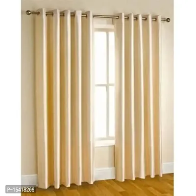 Long Crush Window Curtains,Colour Cream,Pack of 2,Size 5 ft-thumb0