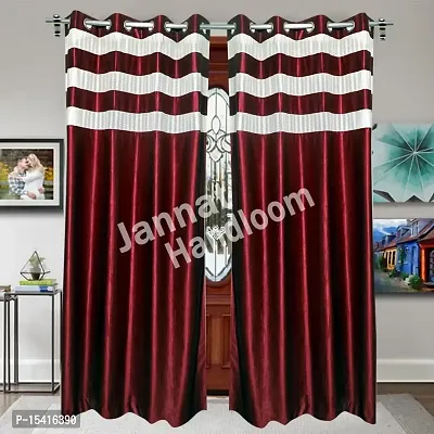 Long Crush Curtains,Size 7 ft,Colour Maroon,Pack of 2,Polyester Fabric