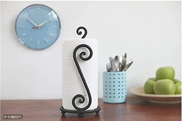 Indian iron art Tissue Paper/Towel/Napkin Holder/Dispenser for Kitchen and Dining Table Black-thumb2