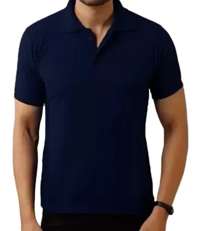 MOONSH!NE Men's Poly Cotton Solid Regular fit Matty Polo T-Shirt for Men and Boy