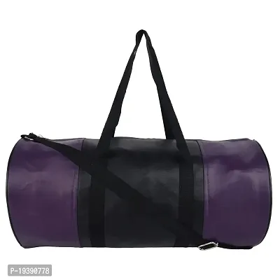 SHIRA 24 Duffles Sports Synthetic Leather Gym Bag with Shoulder Strap for Men and Women || Gym Bag (Purple_Black)