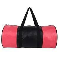 SHIRA 24 Duffles Sports Synthetic Leather Gym Bag with Shoulder Strap for Men and Women || Gym Bag (Black_Pink)-thumb1