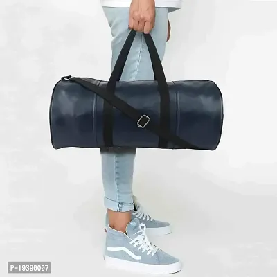 SHIRA 24 leather 35 Cms Luggage- Messenger Bag(Shira-24-Gym-Bag_navy blue)-thumb2