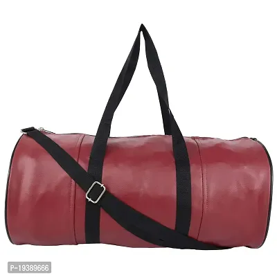 SHIRA 24 Duffles Sports Synthetic Leather Gym Bag with Shoulder Strap for Men and Women || Gym Bag (Maroon)-thumb0