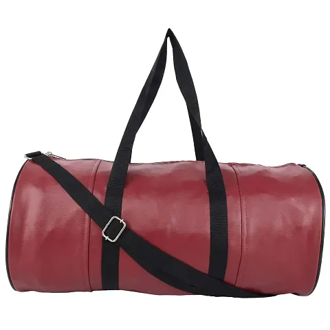 SHIRA 24 Duffles Sports Synthetic Leather Gym Bag with Shoulder Strap for Men and Women || Gym Bag (Maroon)