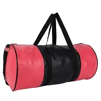 SHIRA 24 Duffles Sports Synthetic Leather Gym Bag with Shoulder Strap for Men and Women || Gym Bag (Black_Pink)-thumb2