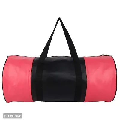 SHIRA 24 Duffles Sports Synthetic Leather Gym Bag with Shoulder Strap for Men and Women || Gym Bag (Black_Pink)-thumb5