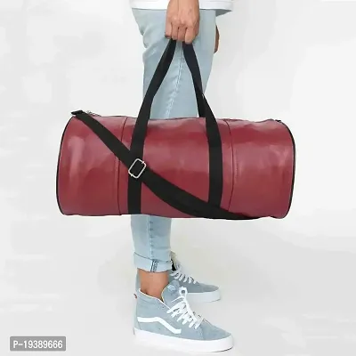 SHIRA 24 Duffles Sports Synthetic Leather Gym Bag with Shoulder Strap for Men and Women || Gym Bag (Maroon)-thumb2