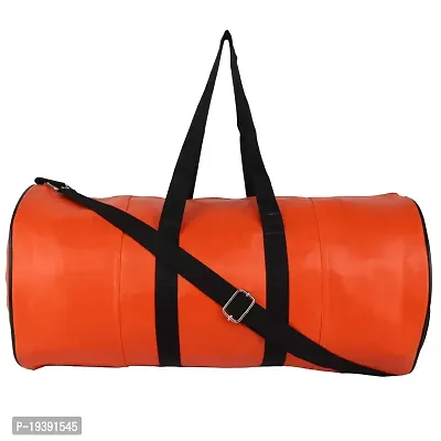 SHIRA 24 Duffles Sports Synthetic Leather Gym Bag with Shoulder Strap for Men and Women || Gym Bag (Orange)