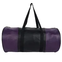 SHIRA 24 Duffles Sports Synthetic Leather Gym Bag with Shoulder Strap for Men and Women || Gym Bag (Purple_Black)-thumb1