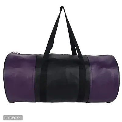 SHIRA 24 Duffles Sports Synthetic Leather Gym Bag with Shoulder Strap for Men and Women || Gym Bag (Purple_Black)-thumb2