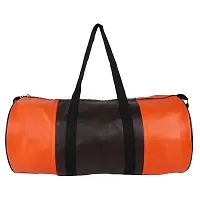 SHIRA 24 Duffles Sports Synthetic Leather Gym Bag with Shoulder Strap for Men and Women || Gym Bag (Orange_Brown)-thumb1