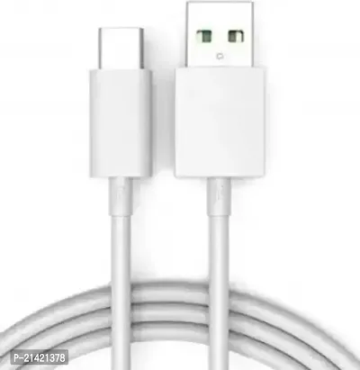 Trishanenterprises Usb Type C Cable 6 A 1 M Vooc Fast Charging Type C Cable 480 Mbps Speed Compatible With Vooc Dash Warp Dart Supervooc White One Cable-thumb0