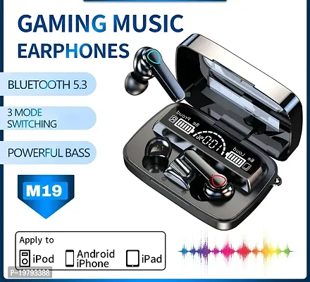 M19 Earbuds/TWS/buds 5.1 Earbuds with 280H Playtime, Headphones Bluetooth Gaming Headset (Black, Wireless)-thumb0