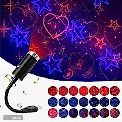 Roof Star Projector Lights with 3 modes, USB Portable Adjustable Flexible Interior Car Night Lamp Decor with Romantic Galaxy Atmosphere fit Car, Ceiling, Bedroom, Party