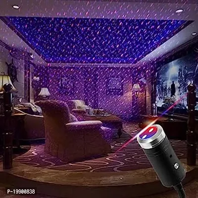 USB Car Interior Star Projector Night Light - Atmospheres Decoration (Red, Black)