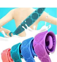 Silicone Body Back Scrubber Silicon Bath Brush Body Wash Brush Shower Loofah Belt Bath Belt Bathing Exfoliating Belt For Shower , Double Side Bathing Brush , For Skin Deep Cleaning Massage , For Dead-thumb3