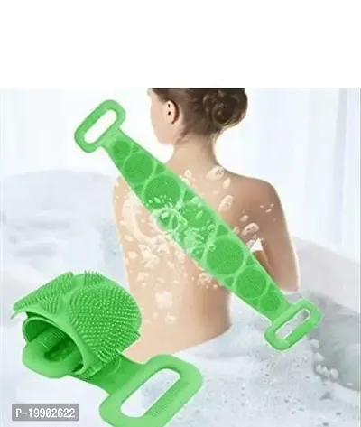 silicon Bath Scrubber Belt, Peeth Brush, Body Bath Brush, Soft Sponge Loofah Belt-thumb0