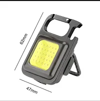 New Keychain LED - Light 2-Hours Battery Life with Bottle Opener, Magnetic Base and Folding Bracket Mini COB 500 Lumens Rechargeable Emergency Light (Square with 4 Modes, Aluminum)-thumb3
