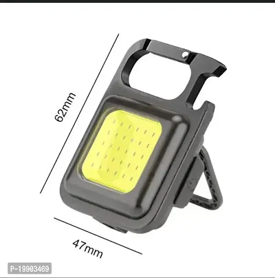 New Keychain LED - Light 2-Hours Battery Life with Bottle Opener, Magnetic Base and Folding Bracket Mini COB 500 Lumens Rechargeable Emergency Light (Square with 4 Modes, Aluminum)-thumb4