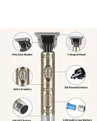 Max top Men's Hair Trimmer Heavy Quality Rechargeable Buddha Trimmer Machine, Professional full Metal Body Trimmer Cum Outliner, T-Blade Bald Beard Shaver, Buddha Design Hair Clipper Trimmer (Golden)-thumb4