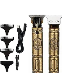 Max top Men's Hair Trimmer Heavy Quality Rechargeable Buddha Trimmer Machine, Professional full Metal Body Trimmer Cum Outliner, T-Blade Bald Beard Shaver, Buddha Design Hair Clipper Trimmer (Golden)-thumb2