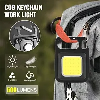 Rechargeable LED COB Mini Flashlights Bright light with keychain Torch LED Front Rear Light Combo-thumb1