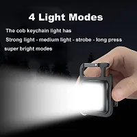 Keychain Led Light with Bottle Opener, Magnetic Base and Folding Bracket Mini COB 500 Lumens Rechargeable Emergency Light-thumb3