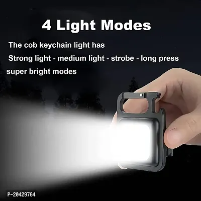 Keychain Led Light with Bottle Opener, Magnetic Base and Folding Bracket Mini COB 500 Lumens Rechargeable Emergency Light-thumb4