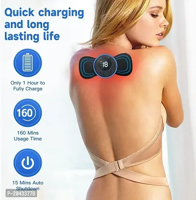 Mini Body Massager, Portable Mini Massager with 8 Modes and 19 Strength Levels, Pain Relief Massager