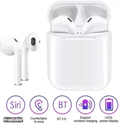 i12 tws air  pod wireless earbud real stereo sport i12 BT 5.0-5TB Bluetooth Headset (Classy White, True Wireless)-thumb2