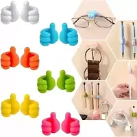 10 Pcs Thumb Shape Key Hooks Multifunctional Clip Holder Small Hand Wall Hooks Cute Car Adhesive Hooks Personalized Creative Non-Marking Silicone Hooks for Key Towel Cable Home Office Car Desk-thumb2