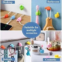 10 Pcs Thumb Shape Key Hooks Multifunctional Clip Holder Small Hand Wall Hooks Cute Car Adhesive Hooks Personalized Creative Non-Marking Silicone Hooks for Key Towel Cable Home Office Car Desk-thumb3