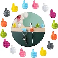 10 pcs Clip Holder Small Hand Wall Hooks Cute Car Adhesive Hooks Personalized Creative Non-Marking Silicone Hooks for Key Towel Cable Home Office Car D pack of 10-thumb1