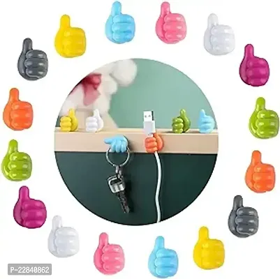 10 pcs Clip Holder Small Hand Wall Hooks Cute Car Adhesive Hooks Personalized Creative Non-Marking Silicone Hooks for Key Towel Cable Home Office Car D pack of 10-thumb2