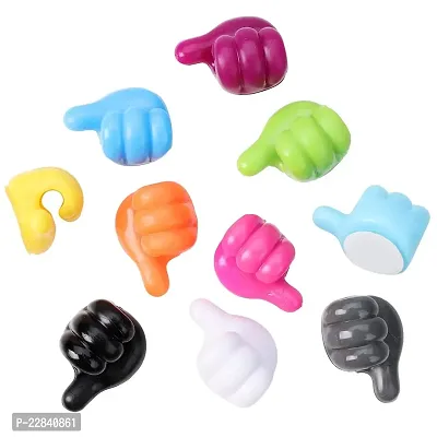 10 pcs Key Hooks Multifunctional Clip Holder Small Hand Wall Hooks Cute Car Adhesive Hooks Personalized Creative Non-Marking Silicone Hooks for Key Towel Cable Home Office Car D pack of 10 esk-thumb2