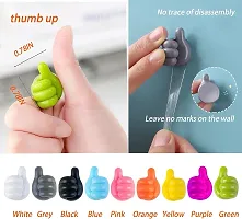 10 pcs Key Hooks Multifunctional Clip Holder Small Hand Wall Hooks Cute Car Adhesive Hooks Personalized Creative Non-Marking Silicone Hooks for Key Towel Cable Home Office Car D pack of 10 esk-thumb2