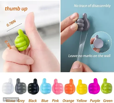 10 pcs Key Hooks Multifunctional Clip Holder Small Hand Wall Hooks Cute Car Adhesive Hooks Personalized Creative Non-Marking Silicone Hooks for Key Towel Cable Home Office Car D pack of 10 esk-thumb3