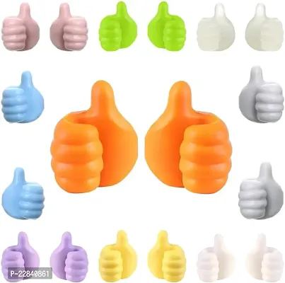 10 pcs Key Hooks Multifunctional Clip Holder Small Hand Wall Hooks Cute Car Adhesive Hooks Personalized Creative Non-Marking Silicone Hooks for Key Towel Cable Home Office Car D pack of 10 esk-thumb0