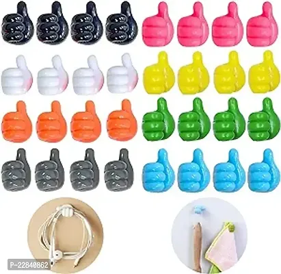 10 pcs Clip Holder Small Hand Wall Hooks Cute Car Adhesive Hooks Personalized Creative Non-Marking Silicone Hooks for Key Towel Cable Home Office Car D pack of 10-thumb0
