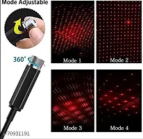 USB Car Interior Star Projector Night Light - Atmospheres Decoration (Red, Black)-thumb3
