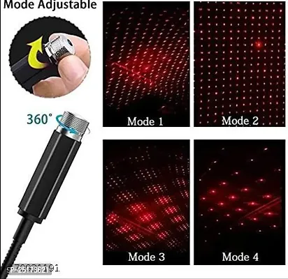 USB Car Interior Star Projector Night Light - Atmospheres Decoration (Red, Black)-thumb4