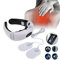 Massager Electric Pulse Neck Massager Cervical Vertebra Impulse Massage Physiotherapeutic Acupuncture Magnetic Therapy Pain Relief Massager  (White, Black)-thumb1