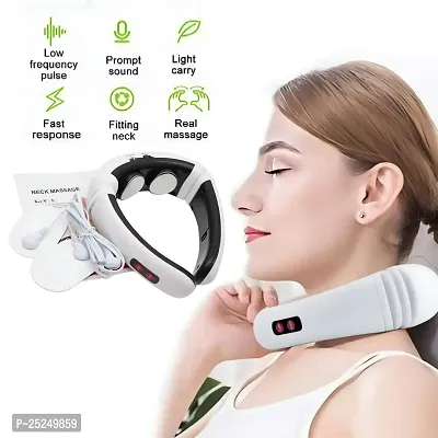 Massager Electric Pulse Neck Massager Cervical Vertebra Impulse Massage Physiotherapeutic Acupuncture Magnetic Therapy Pain Relief Massager  (White, Black)