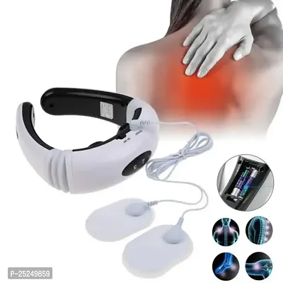 Massager Electric Pulse Neck Massager Cervical Vertebra Impulse Massage Physiotherapeutic Acupuncture Magnetic Therapy Pain Relief Massager  (White, Black)-thumb3