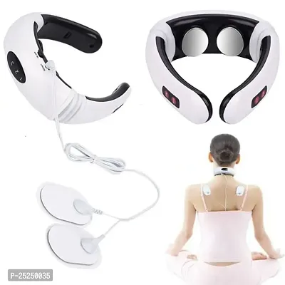 Medigo Cervical Vertebra Treatment Instrument Magnetic Effect Pulse Neck Massage Acupoint Magnetic Therapy Massager Therapy Neck Shoulder Massager With 2 Electrode Pads Massager  (White) 1pcs-thumb4