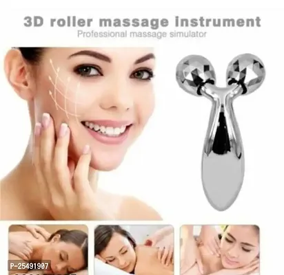 3D Massager Roller 360 Rotate Face Full Body Shape for Skin Lifting Wrinkle Remover Facial Massage Relaxation Tool, 15.5 x 9.5 x 5 cm, Silver-thumb2