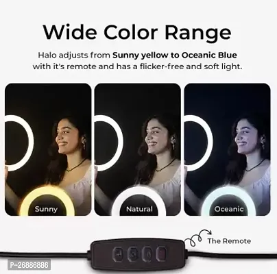 (only ring light) 10inch Ring Light ONLY with 3 Color Modes Dimmable ring light Ring Flash (White)-thumb2